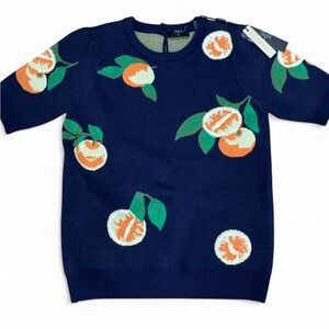 Tahari Viscose Blend Navy Sweater top